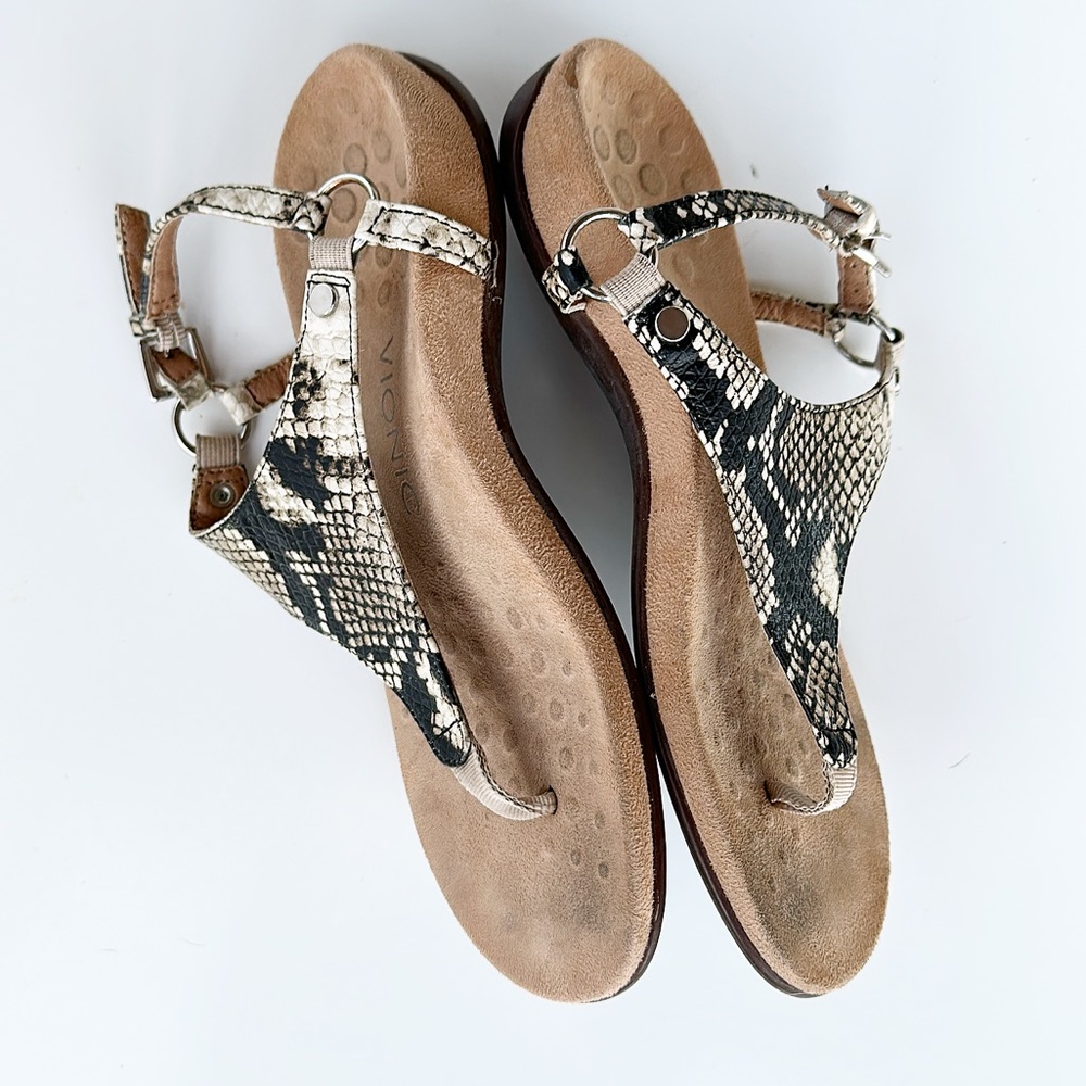 Vionic Kirra Snake Python Sandals Thongs Leather … - image 3